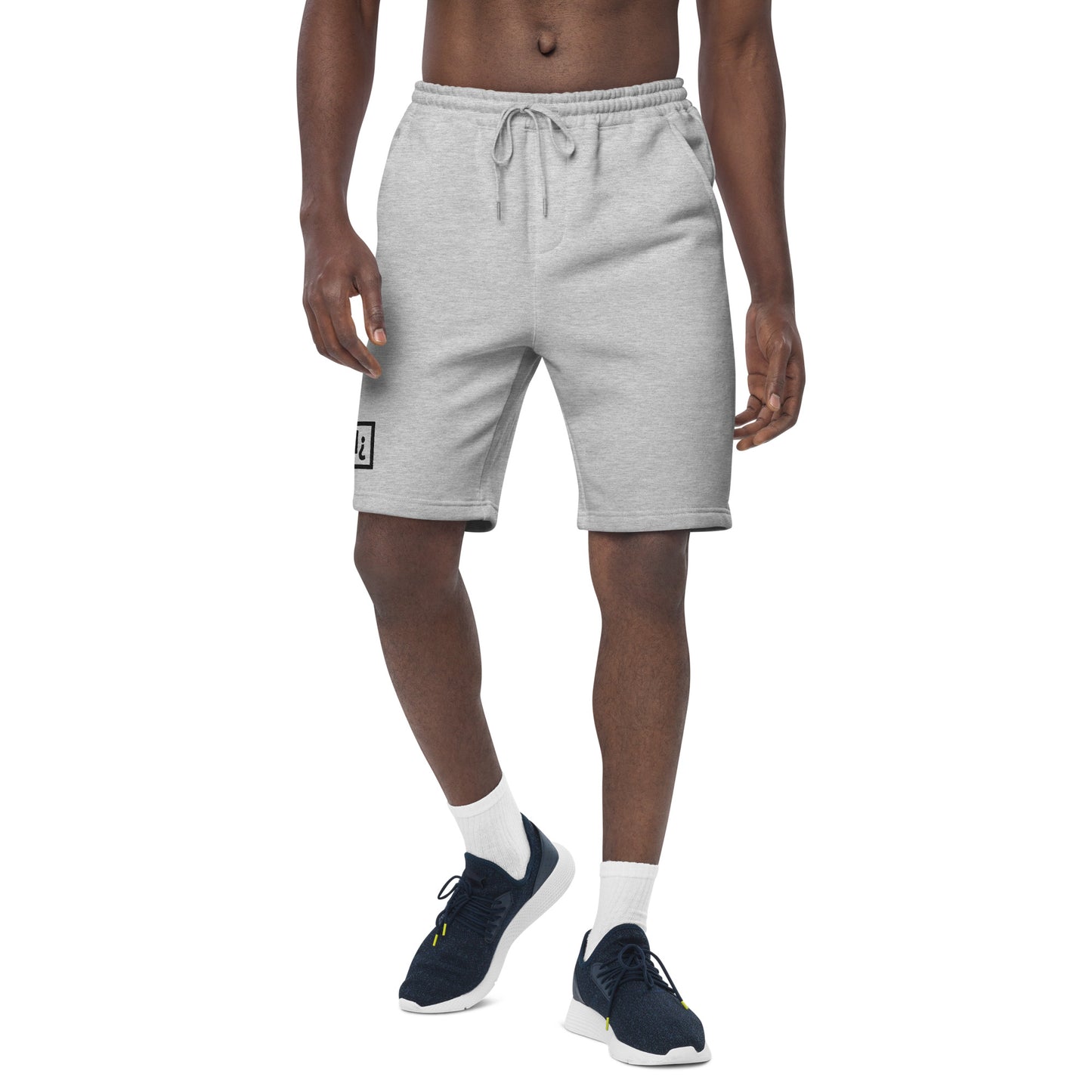 Men's fleece shorts (blanc, gris)