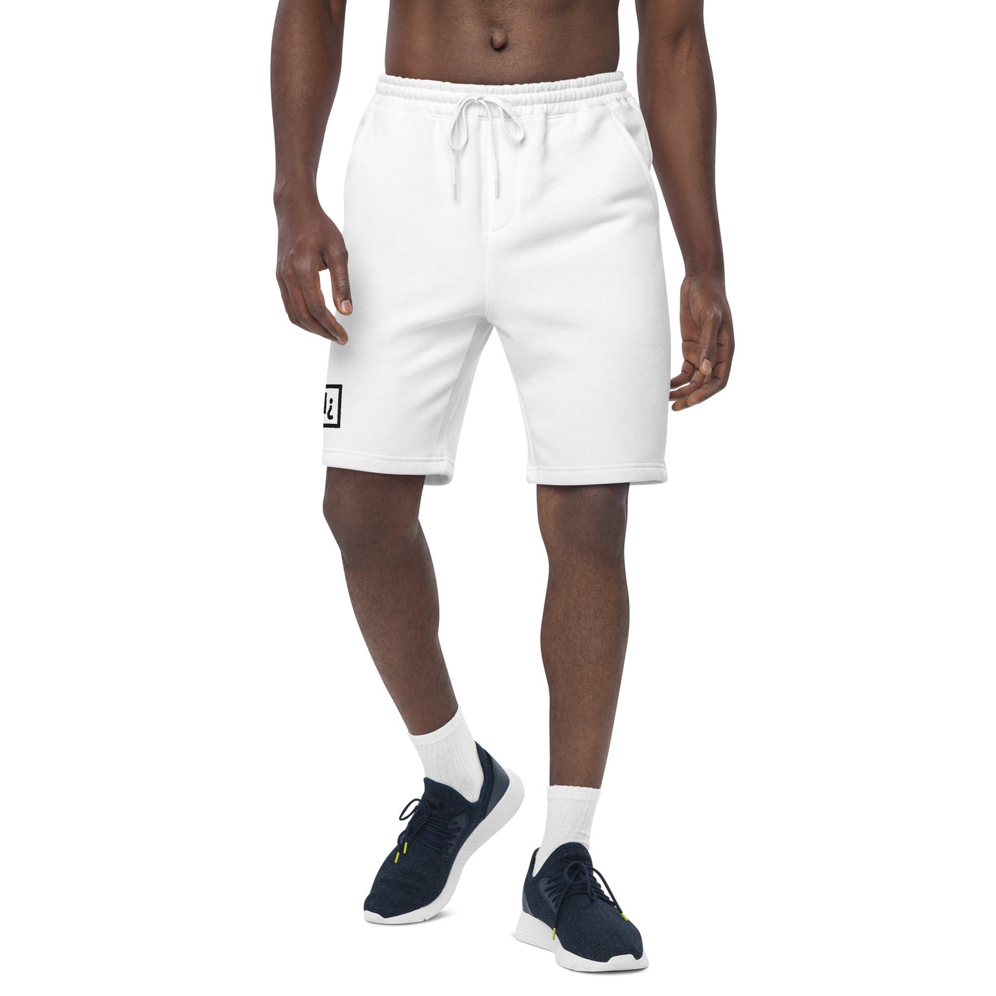 Men's fleece shorts (blanc, gris)