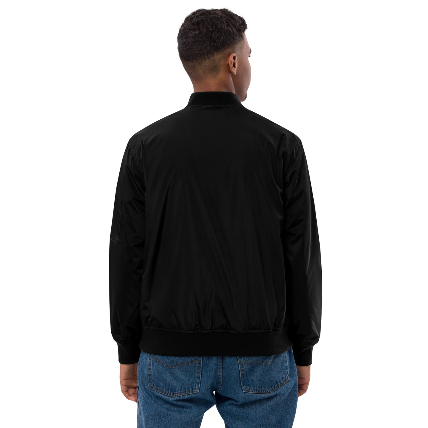 The Journey Black Unisex Premium recycled bomber jacket