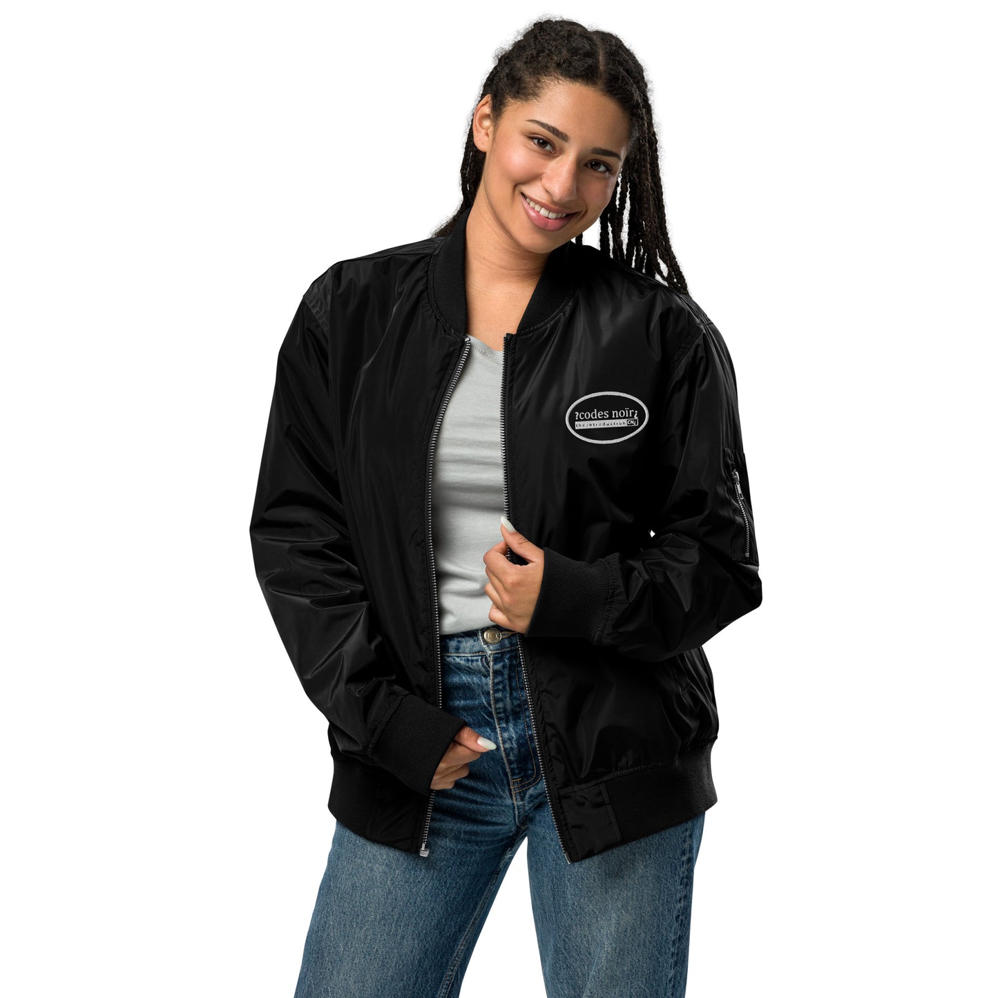 The Journey Black Unisex Premium recycled bomber jacket