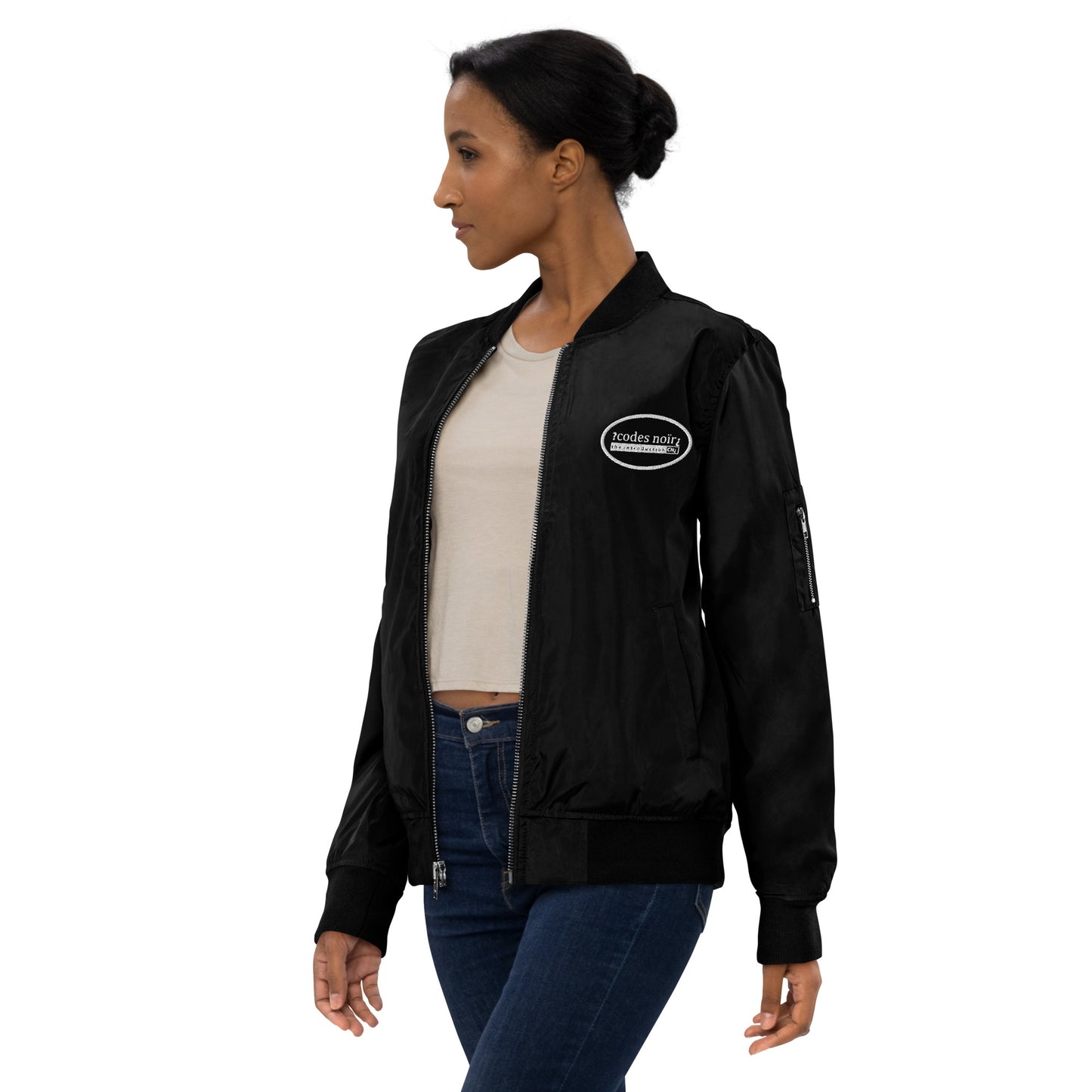 The Journey Black Unisex Premium recycled bomber jacket