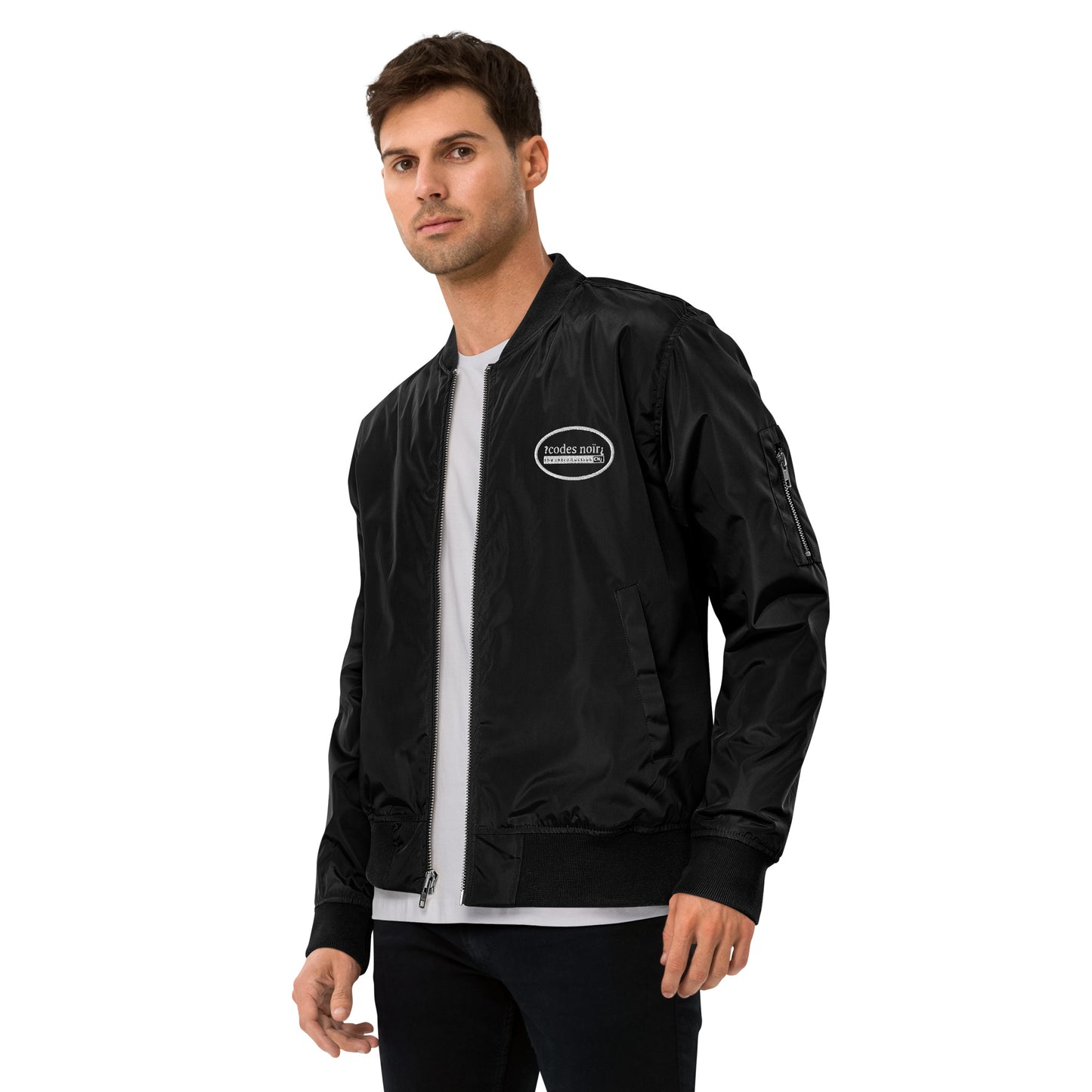 The Journey Black Unisex Premium recycled bomber jacket