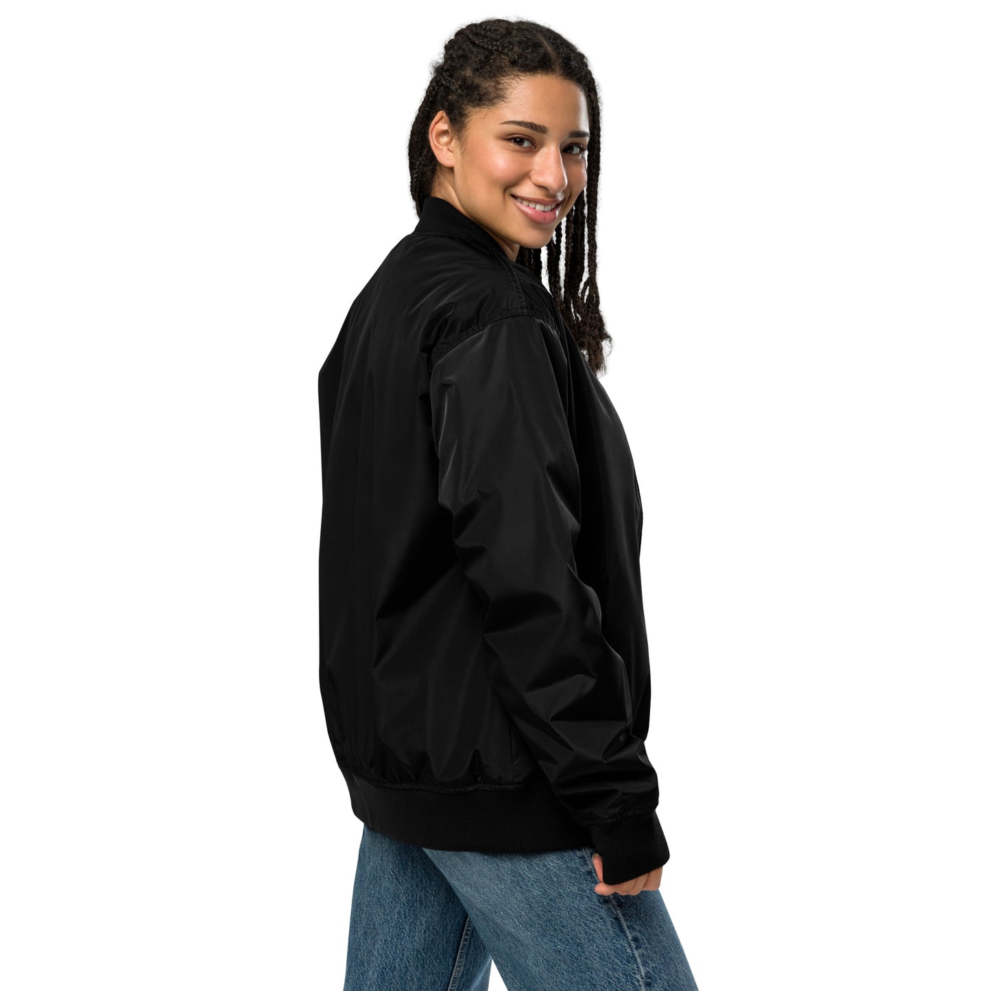 The Journey Black Unisex Premium recycled bomber jacket