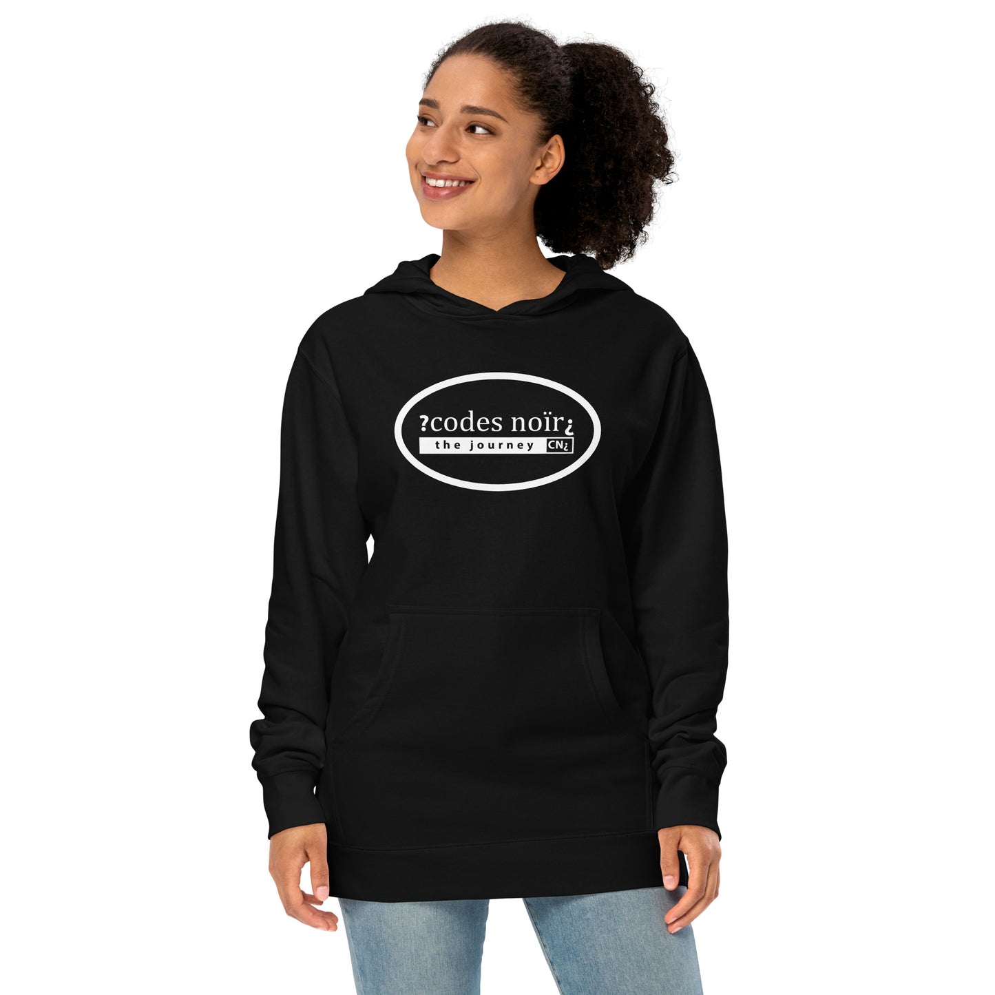 The Journey Black Unisex midweight hoodie