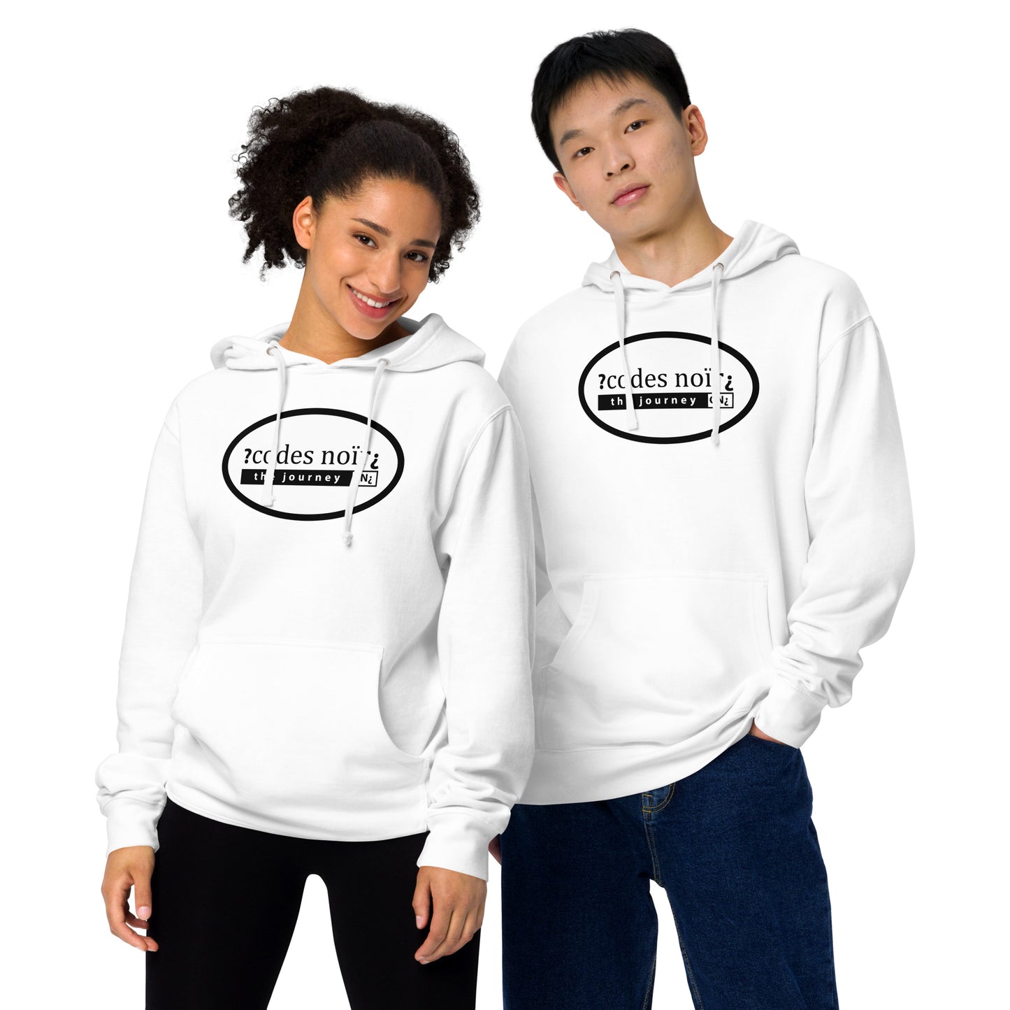 The Journey White Unisex midweight hoodie