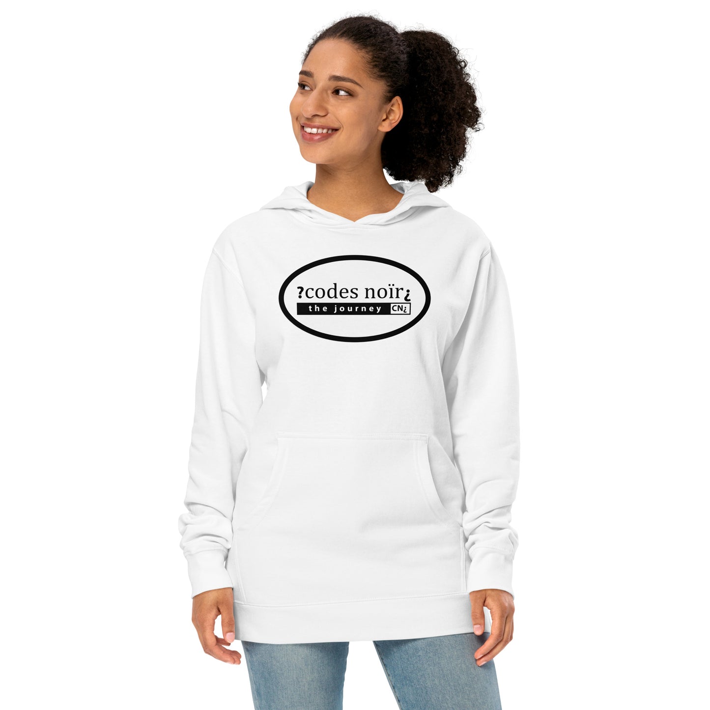 The Journey White Unisex midweight hoodie