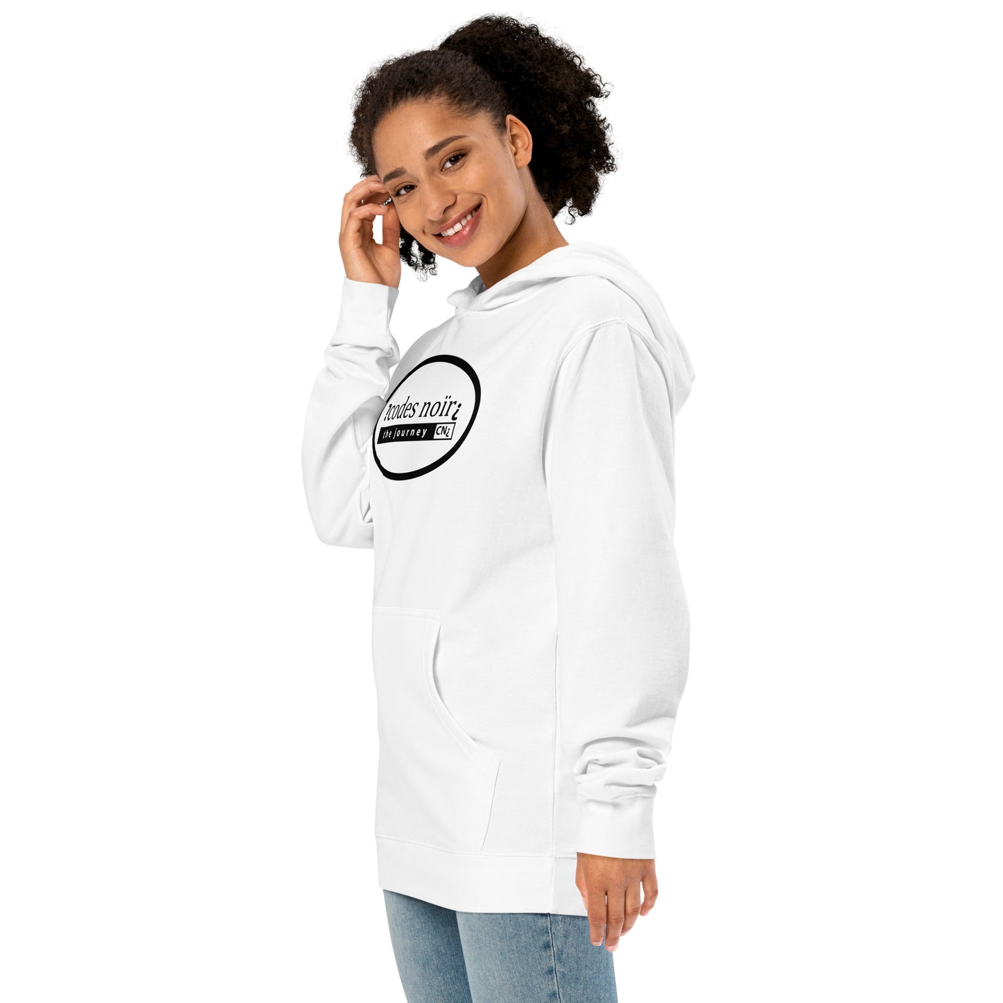 The Journey White Unisex midweight hoodie